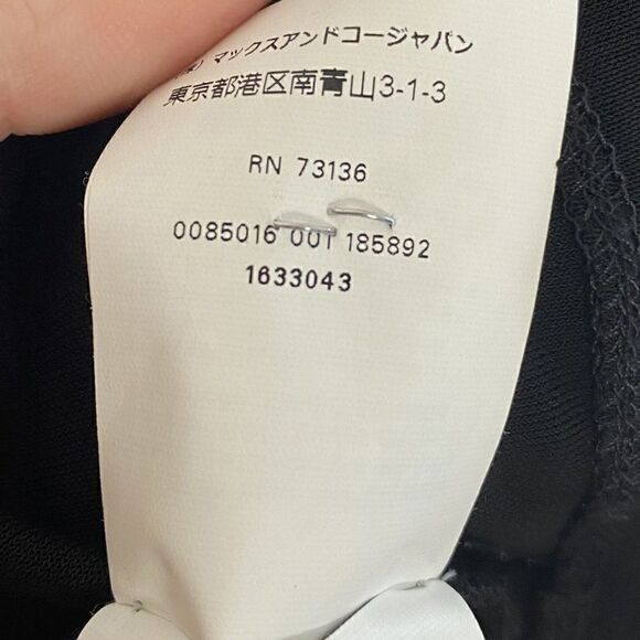 Max Mara Black Asymmetric Surplice Dress with Sheer Sleeves - Picture 9 of 9